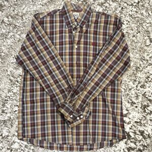 Cinch Men's Plaid Button-Down Shirt in Brown Multi- S